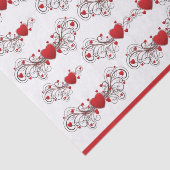 Two Become One Scrolled Hearts Tissuepapier (Detail)