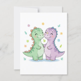 Two Best Friend Dinosaurs Briefkaart