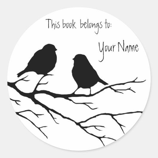 Two Birds, Dit boek hoort bij Bookplate Ronde Sticker (Voorkant)