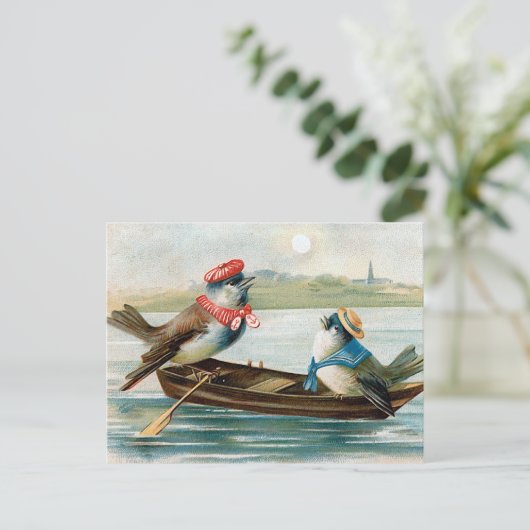 Two Birds in a Boat Briefkaart (Staand voorkant)