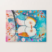 Two Birds in Love on a Branch Legpuzzel (Horizontaal)