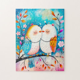 Two Birds in Love on a Branch Legpuzzel