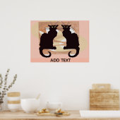 Two Black Cats Print (Keuken)