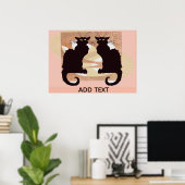 Two Black Cats Print (Thuiskantoor)