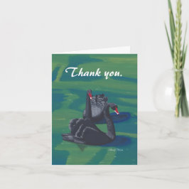 Two Black Swans Swimming Thank You Cards Bedankkaart