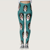 Two Blue Eyed Bernese Mountain Dog Leggings (Voorkant)