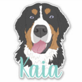 Two Blue Eyed Bernese Mountain Dog Sticker (Voorkant)
