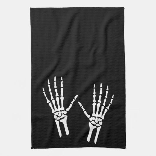 Two Bony Skeleton Hands Theedoek (Verticaal)