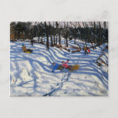 Two boys falling off a sledge Morzine Briefkaart (Voorkant)