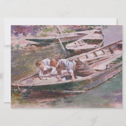 Two Boys in a Boat (door Theodore Robinson) Kaart (Voorkant)