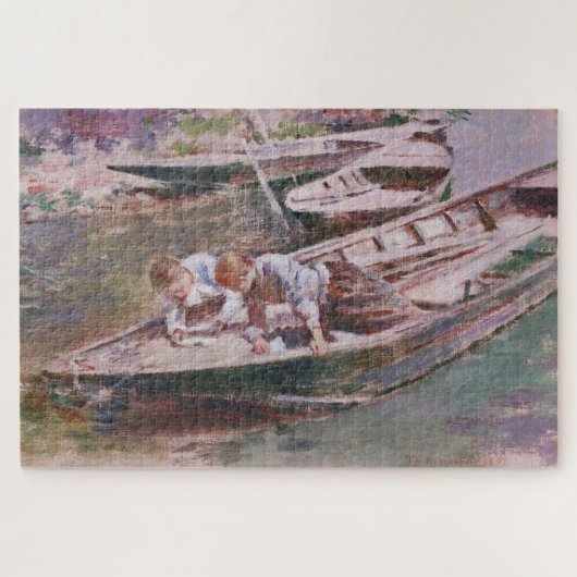Two Boys in a Boat (door Theodore Robinson) Legpuzzel (Horizontaal)