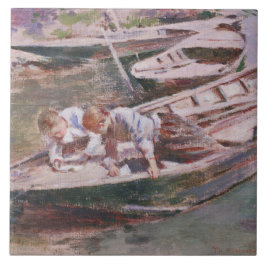 Two Boys in a Boat (door Theodore Robinson) Tegeltje