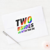 Two brides are better | Lesbian Pride  Ronde Sticker (Envelop)