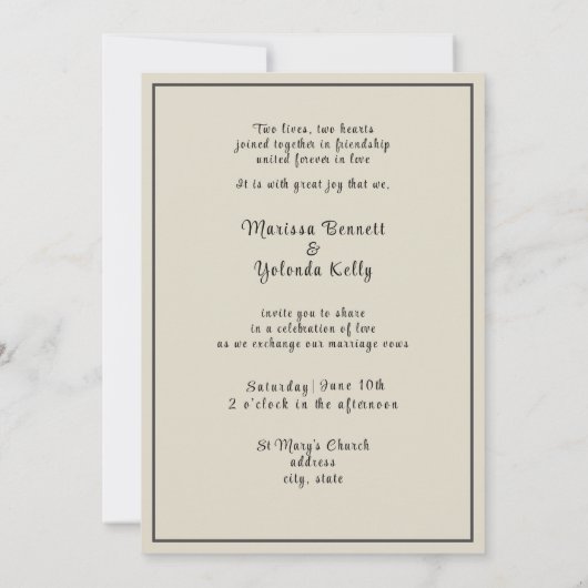 Two Brides Hand Drawn Pencil Illustration   Kaart (Achterkant)