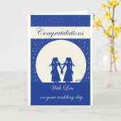 Two Brides Wedding Kaart - Gefeliciteerd (Gele Bloem)