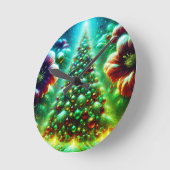 Two Brightly Decorated Christmas Trees on a Modern Ronde Klok (Hoek)