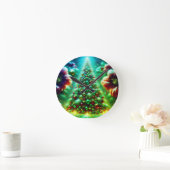 Two Brightly Decorated Christmas Trees on a Modern Ronde Klok (Huis)