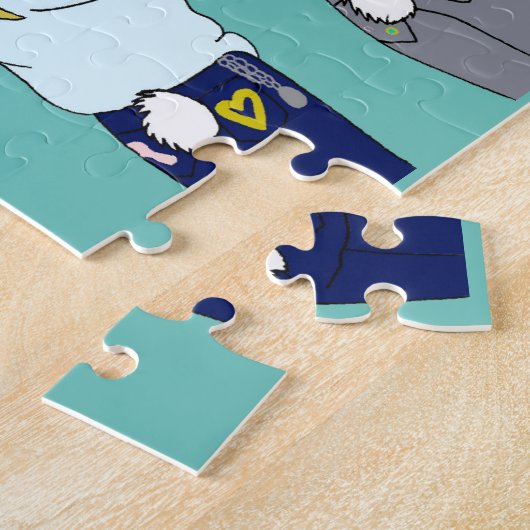 Two bunnies and a kitty legpuzzel (Zijkant)