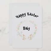 Two Bunnies Easter Greeting Card Kaart (Voorkant / Achterkant)