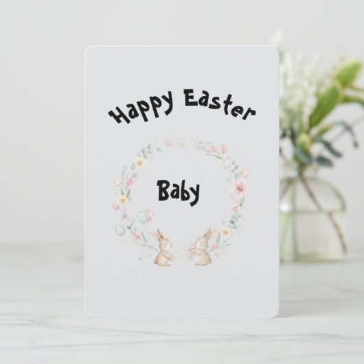 Two Bunnies Easter Greeting Card Kaart (Staand voorkant)