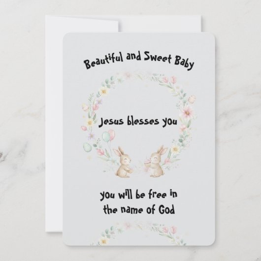 Two Bunnies Easter Greeting Card Kaart (Achterkant)