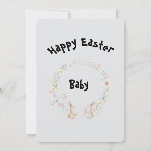 Two Bunnies Easter Greeting Card Kaart (Voorkant)