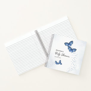 Two Butterflies Twin Boys Baby shower Gastenboek Notitieboek