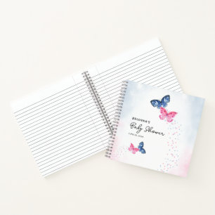 Two Butterflies Twins Baby shower Gastenboek Notitieboek