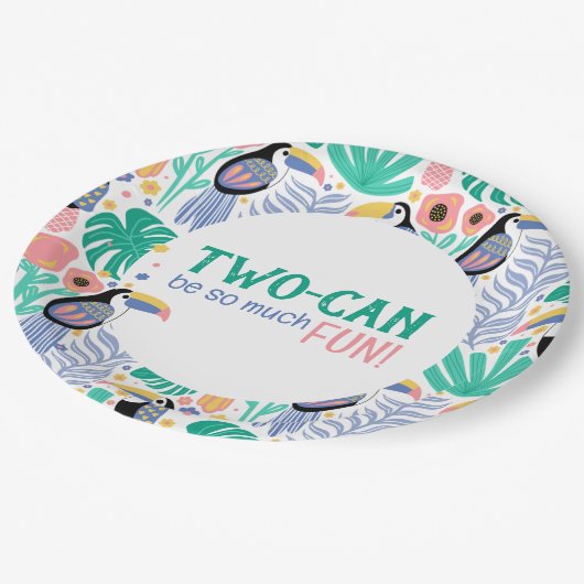 TWO-CAN kan zo leuk zijn, verjaardag Papieren Bordje (Gekanteld)