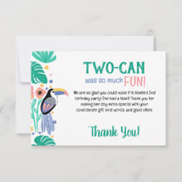 TWO-CAN (Toucan) 2e verjaardag Bedankkaart