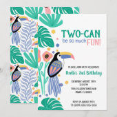 Two-can (Toucan) Tropische Verjaardag Kaart (Voorkant / Achterkant)