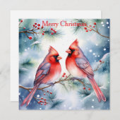 Two Cardinals Feestdagenkaart (Voorkant / Achterkant)