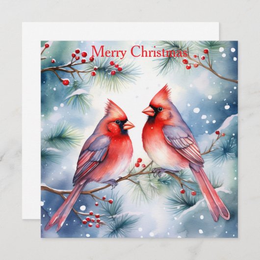 Two Cardinals Feestdagenkaart (Voorkant / Achterkant)