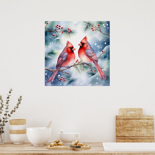 Two Cardinals Poster (Keuken)