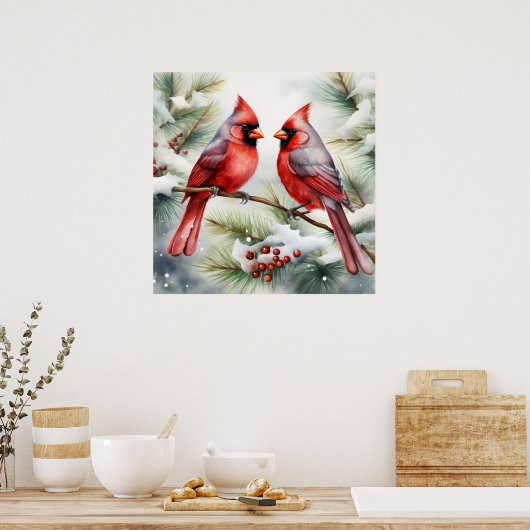 Two Cardinals Poster (Keuken)