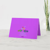 Two Cartoon Chameleon Purple Fushia Valentine Card Kaart (Achterkant)