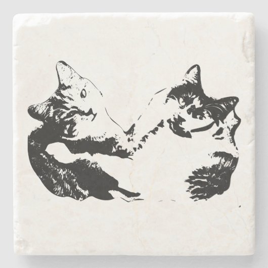 Two Cats Companionship Ink Onderzetter (Voorkant)
