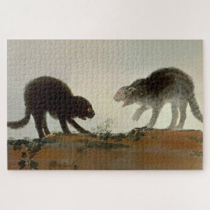 "Two Cats Fighting" door Francisco Goya Legpuzzel