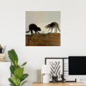 "Two Cats Fighting" door Francisco Goya Poster (Thuiskantoor)