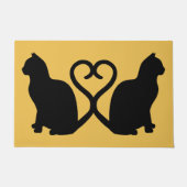 Two Cats Heart Silhouette Deurmat (Voorkant)