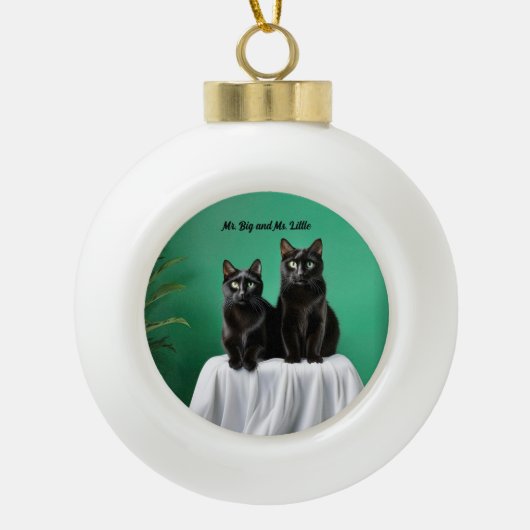 Two Cats  Keramische Bal Ornament (Voorkant)