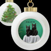 Two Cats Keramische Bal Ornament
