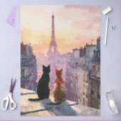 Two Cats On A Paris Rooftop Tissuepapier (Craft)
