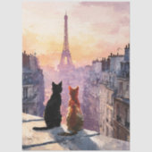 Two Cats On A Paris Rooftop Tissuepapier (Voorkant)
