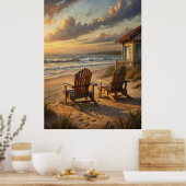 Two Chairs on a Beach Poster (Keuken)