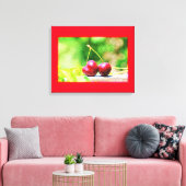 "Two Cherries Fruit" Cute Photo. Bestel nu Canvas Afdruk (Insitu (Woonkamer))