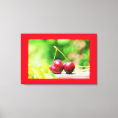 "Two Cherries Fruit" Cute Photo. Bestel nu Canvas Afdruk (Voorkant)