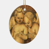 "Two Cherubs Singing" Kerstannament-Angels Keramisch Ornament (Rechts)
