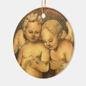 "Two Cherubs Singing" Kerstannament-Angels Keramisch Ornament (Links)