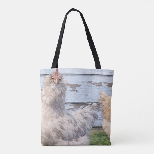 Two Chickens Cute Farm Tote Bag (Achterkant)